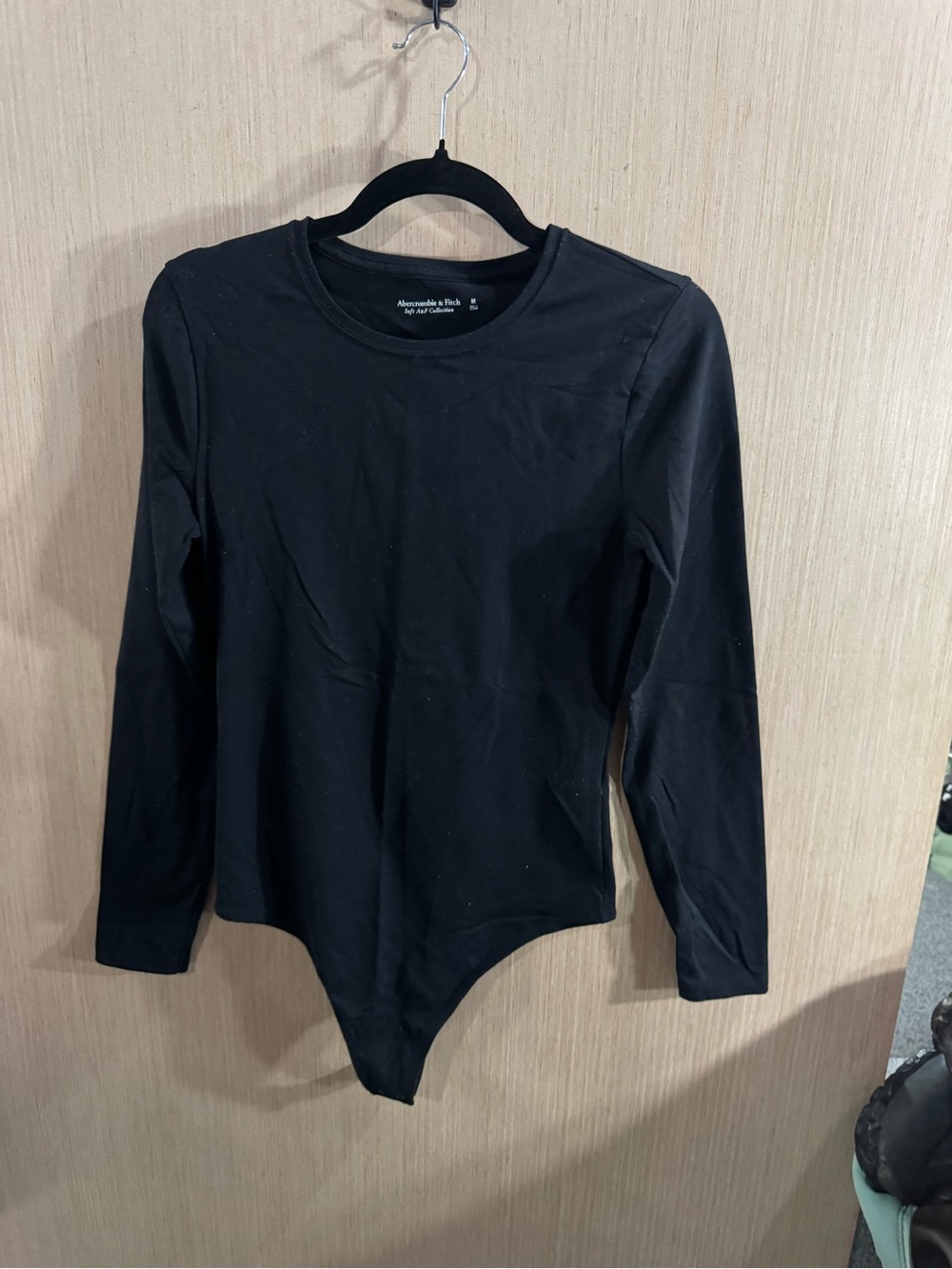 Abercrombie & Fitch Black Long Sleeve Bodysuit - Soft A&F Collection Medium
